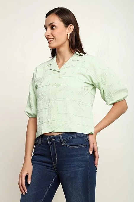 itshe Boho Print Oversized T-Shirt for Women Loose Fit Half Sleeve Round Neck Casual Graphic Cotton Tee Summer Streetwear Plus Size Trendy Ladies Top India Mint Green S image 4