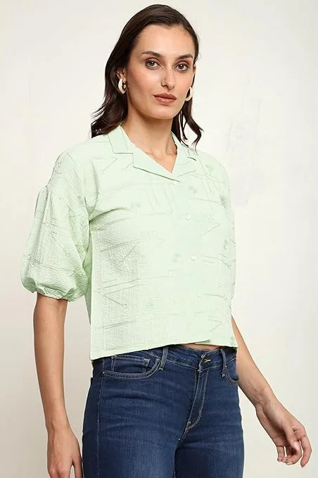 itshe Boho Print Oversized T-Shirt for Women Loose Fit Half Sleeve Round Neck Casual Graphic Cotton Tee Summer Streetwear Plus Size Trendy Ladies Top India Mint Green XL image 3
