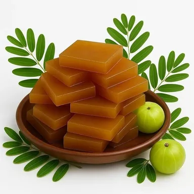 Homemade Sweet Amla Barfi Handcrafted Traditional Indian Amla Murabba Natural Gooseberry Sweet Digestive Ayurvedic Candy Dessert 500 g Pack thumbnail 2