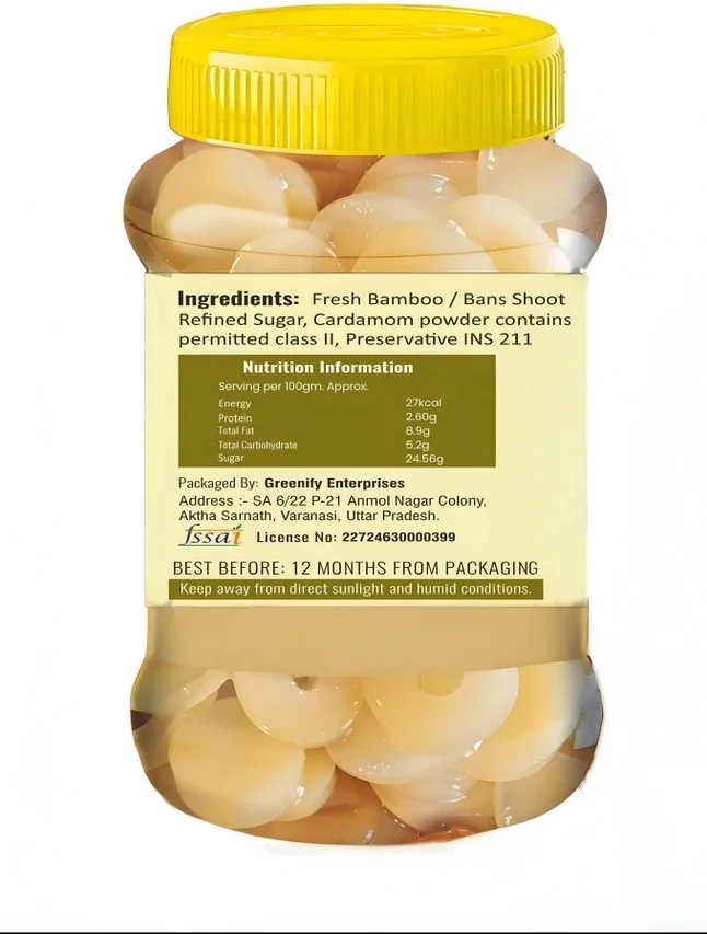 Pure Bamboo Baans and Amla Murabba 1 Kg Handcrafted Traditional Indian Ayurvedic Sweet Rich in Vitamin C Silica Natural Gooseberry Fruit Preserve 2 x 500 g Pack image 3