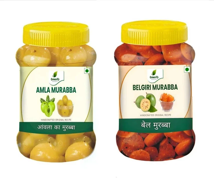 Amla and Bel Murabba Combo 1 Kg Homemade Ayurvedic Digestive Fruit Preserve Set of 2 x 500 g Traditional Indian Sweet Shuddh Natural Handcrafted Recipe image 1