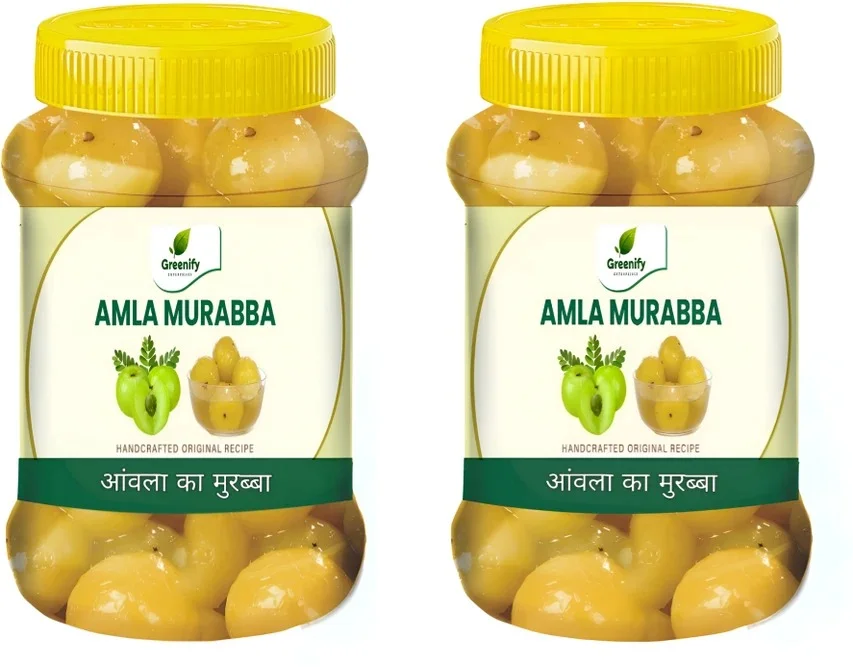Amla and Bel Murabba Combo 1 Kg Homemade Ayurvedic Digestive Fruit Preserve Set of 2 x 500 g Traditional Indian Shuddh Natural Handcrafted Sweet Recipe image 1
