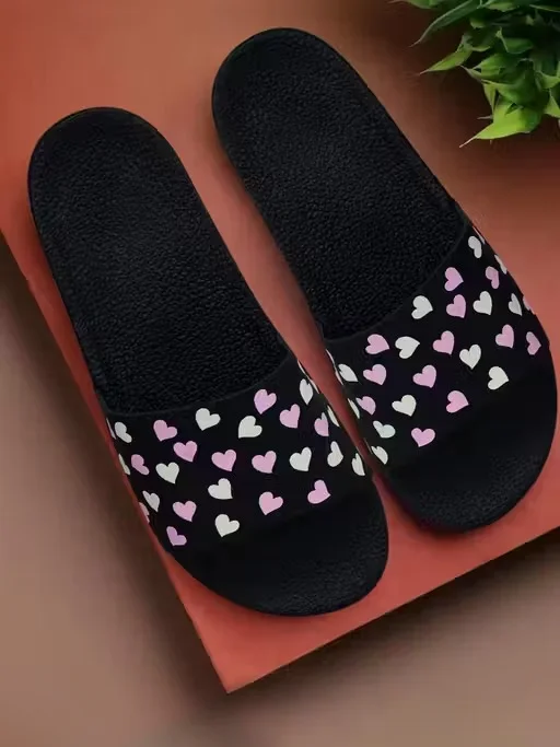 Women Slippers Ladies Hawai Chappal for Women Soft Comfortable Daily Wear Bathroom Flip Flop Anti Skid Rubber Slipper Lightweight Indoor Outdoor Casual Home Slippers for Girls Black 7 image 1