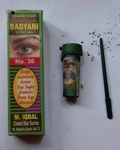 Chand Star Surma Badyani Special No.36 Traditional Herbal Kajal Eye Surma for Men & Women Long Lasting Smudge Resistant Cooling Eye Cosmetic Black Kohl Powder thumbnail 1