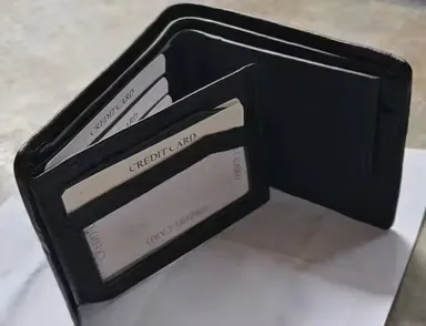 Genuine Leather 6 Card Holder Wallet for Men Slim RFID Blocking Bifold Pocket Wallet Premium Brown Black Leather Card Case Mini Money Wallet India thumbnail 2