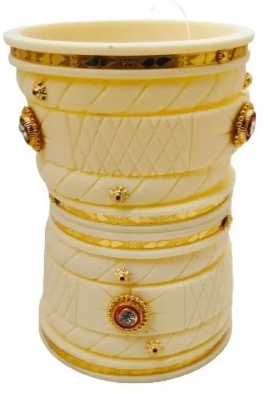 HandmadeCraft Premium Traditional Punjabi Bridal Resin Chuda Set for Women with Gloss Finish Wedding Bangles Standard Free Size 2.4 thumbnail 0