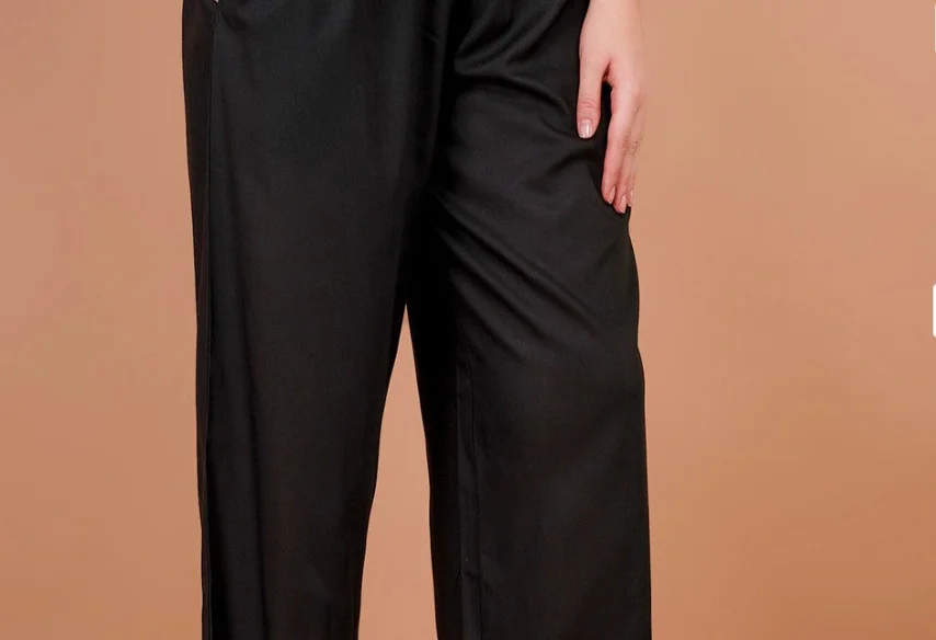 Women Knitted Palazzos for Women High Waist Stretchable Palazzo Pants Soft Knit Wide Leg Lounge Bottomwear Daily Wear Palazzo Trousers Assorted S image 3