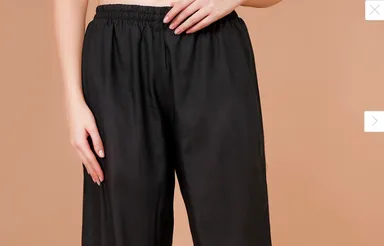 Women Knitted Palazzos for Women High Waist Stretchable Palazzo Pants Soft Knit Wide Leg Lounge Bottomwear Daily Wear Palazzo Trousers Assorted M thumbnail 1