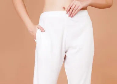 Women Smart Straight Fit High-Rise Easy Wash Trousers for Women Formal Office Wear Stretchable Casual Pants Stylish Regular Fit Daily Wear Smart Trousers for Girls Ladies High Waist Comfortable Wrinkle Resistant Bottomwear Based L thumbnail 2