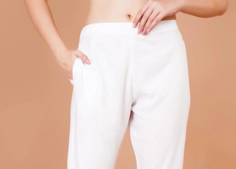 Women Smart Straight Fit High-Rise Easy Wash Trousers for Women Formal Office Wear Stretchable Casual Pants Stylish Regular Fit Daily Wear Smart Trousers for Girls Ladies High Waist Comfortable Wrinkle Resistant Bottomwear Based XL image 3