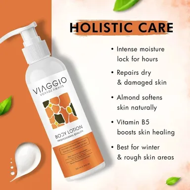 Viaggio Daily Hydrating Body Lotion 200ml for Men & Women with Deep Moisturising Formula for Dry Normal Sensitive Skin Non Greasy Fast Absorbing Daily Use Body Moisturiser Lotion for Soft Smooth Glowing Skin thumbnail 2