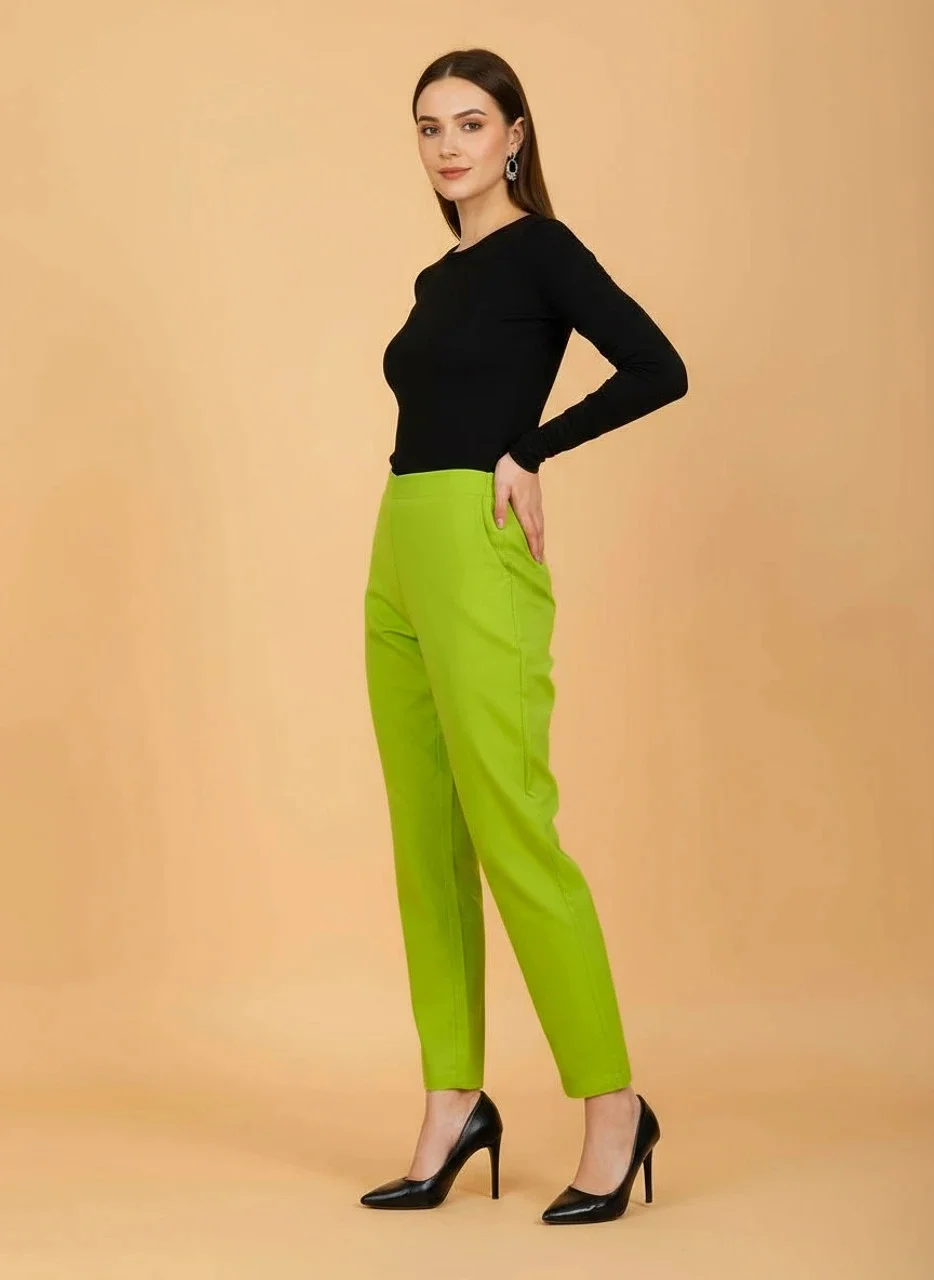 Women Original High-Rise Straight Fit Trousers for Women Easy Wash Formal Casual Office Wear Stretchable Comfortable Smart Pants Multiple S image 3
