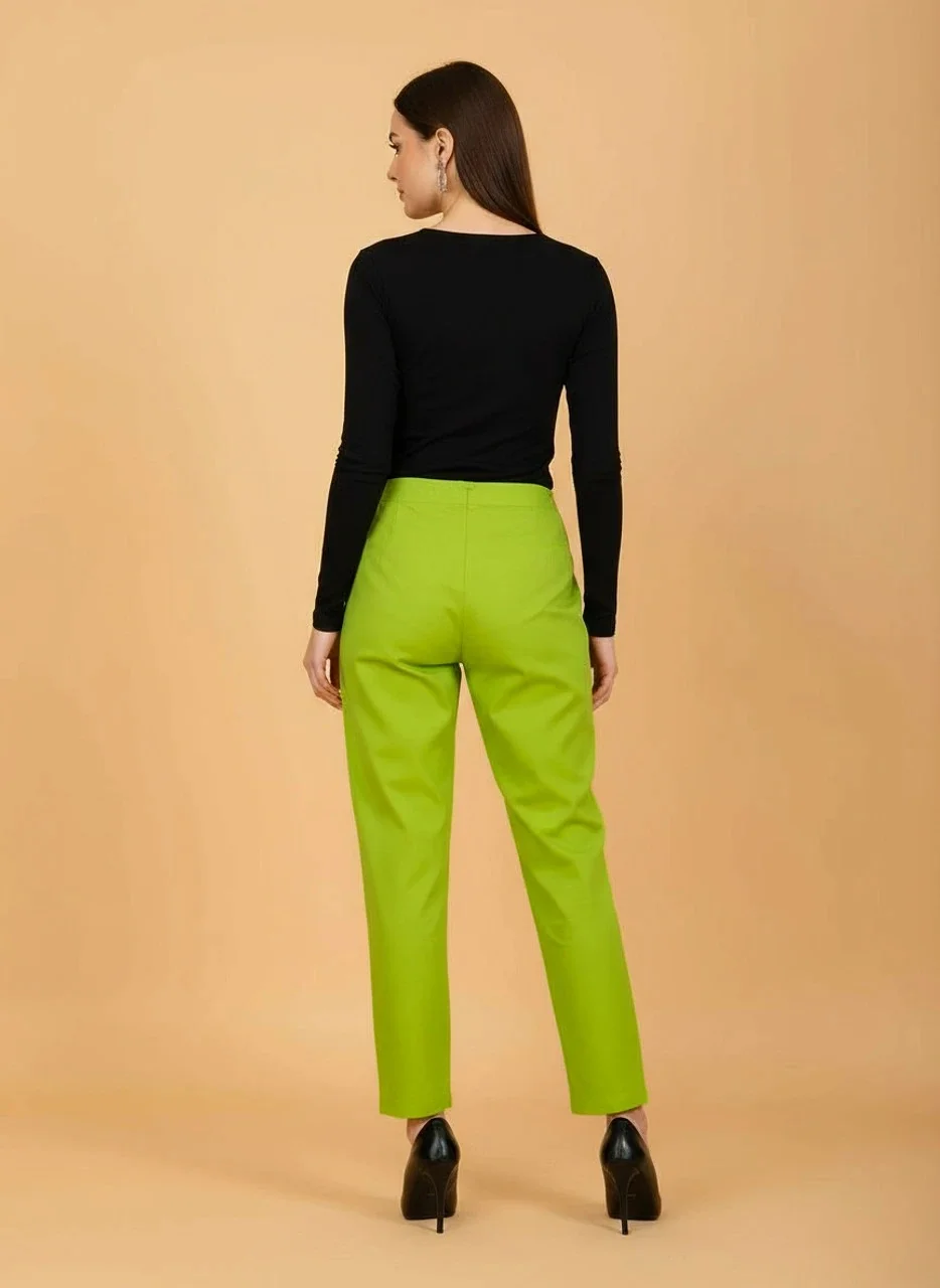 Women Original High-Rise Straight Fit Trousers for Women Easy Wash Formal Casual Office Wear Stretchable Comfortable Smart Pants Multiple XL image 2