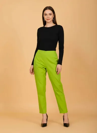 Women Original High-Rise Straight Fit Trousers for Women Easy Wash Formal Casual Office Wear Stretchable Comfortable Smart Pants Multiple XL thumbnail 0