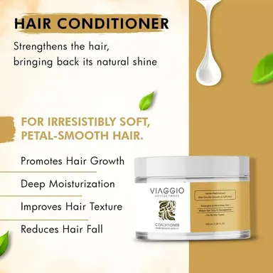 Viaggio Hair Conditioner 100g for Dry Frizzy Damaged Hair Smooth & Shine Deep Nourishing Repair Conditioner for Men & Women Anti Frizz Softening Hair Care Cream for Silky Smooth Manageable Hair India thumbnail 1