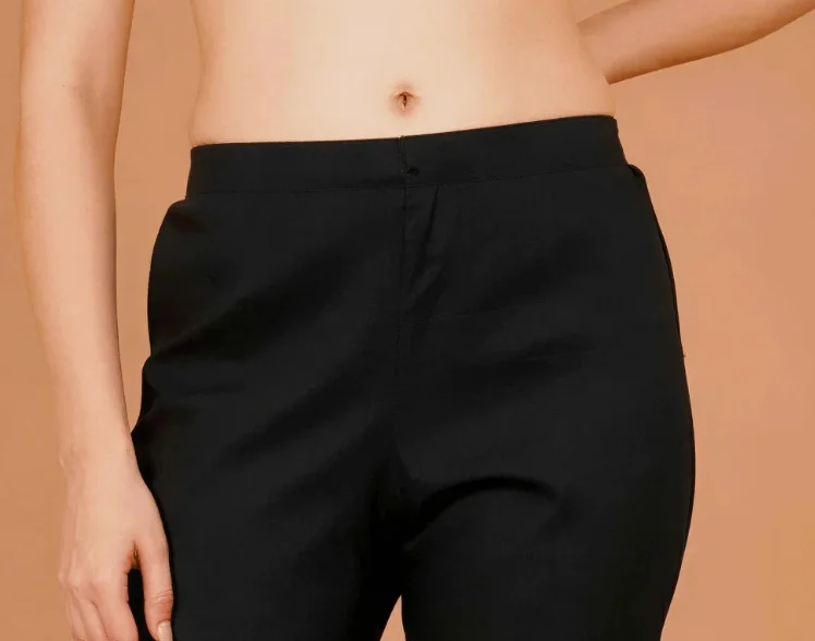 Women Smart Straight Fit High-Rise Easy Wash Formal Trousers for Women Office Wear Stretchable Smart Casual Pants Ladies Regular Fit Workwear Bottomwear blank XL image 1