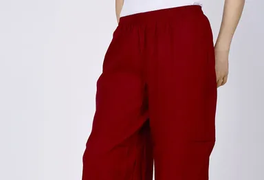 Women Solid Rayon High Rise Flared Palazzos for Women Stylish Stretch Palazzo Pants Comfortable Ethnic Casual Office Wear Wide Leg Palazzo Trousers for Daily Wear Multicolour S thumbnail 2