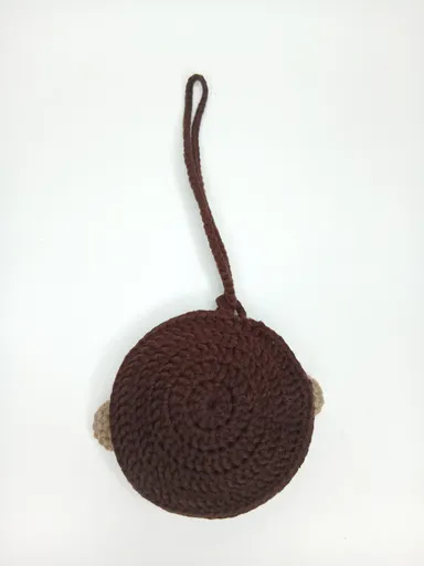 Handmade Crochet Monkey Coin Pouch with Keychain for Women Kids Girls Cute AirPods Storage Bag Charm Multi Purpose Mini Zipper Pouch for Coins Earbuds Keys Accessories thumbnail 1