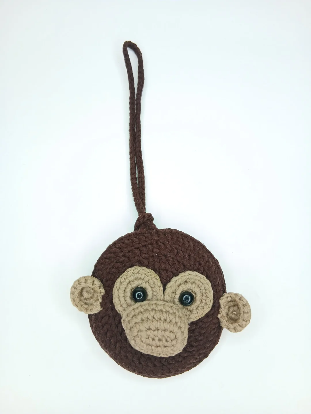 Handmade Crochet Monkey Coin Pouch with Keychain for Women Kids Girls Cute AirPods Storage Bag Charm Multi Purpose Mini Zipper Pouch for Coins Earbuds Keys Accessories image 1