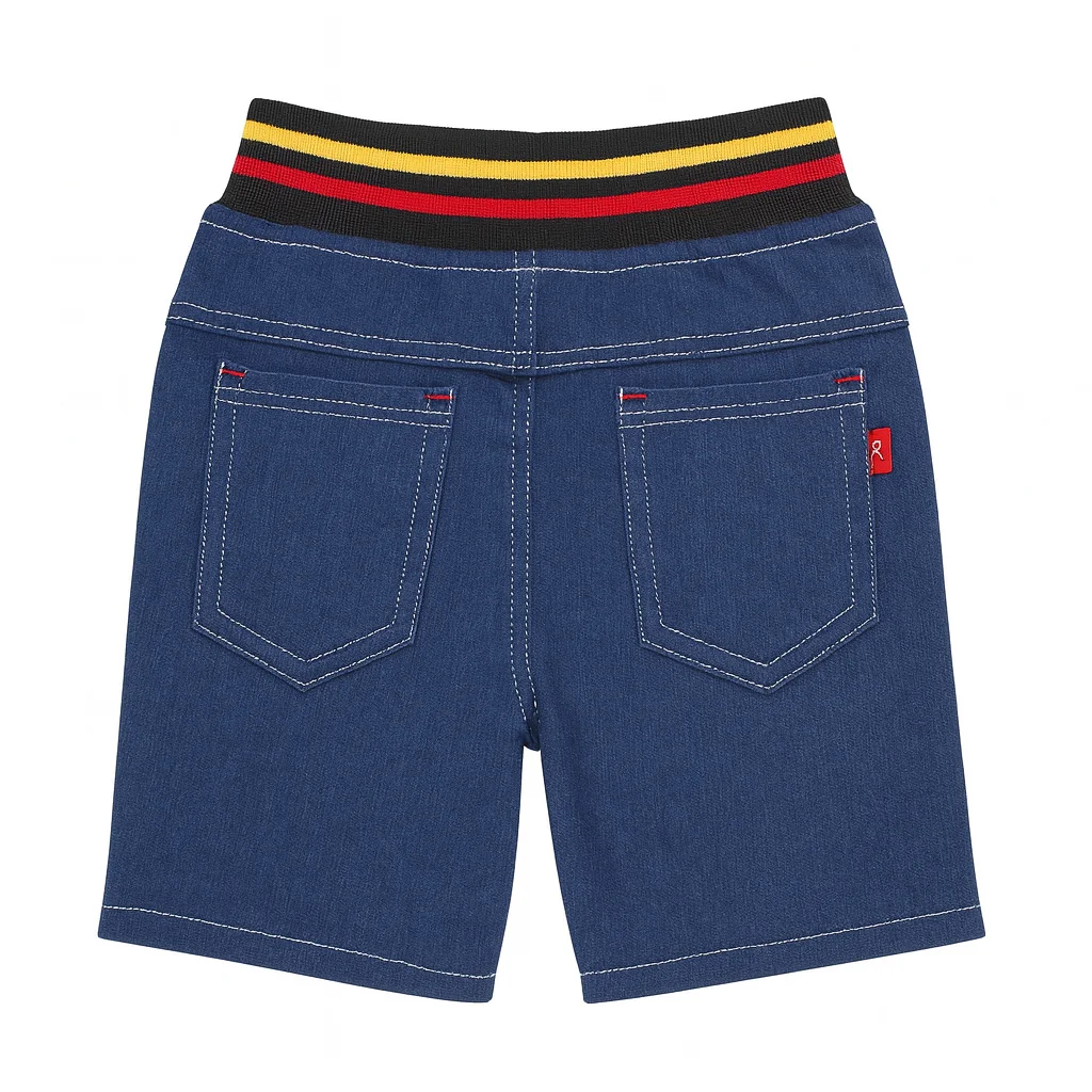 Boys Casual Shorts | Elastic Waist Cotton Blend Half Pant with Red Drawstring | Kids Daily Wear Shorts image 2