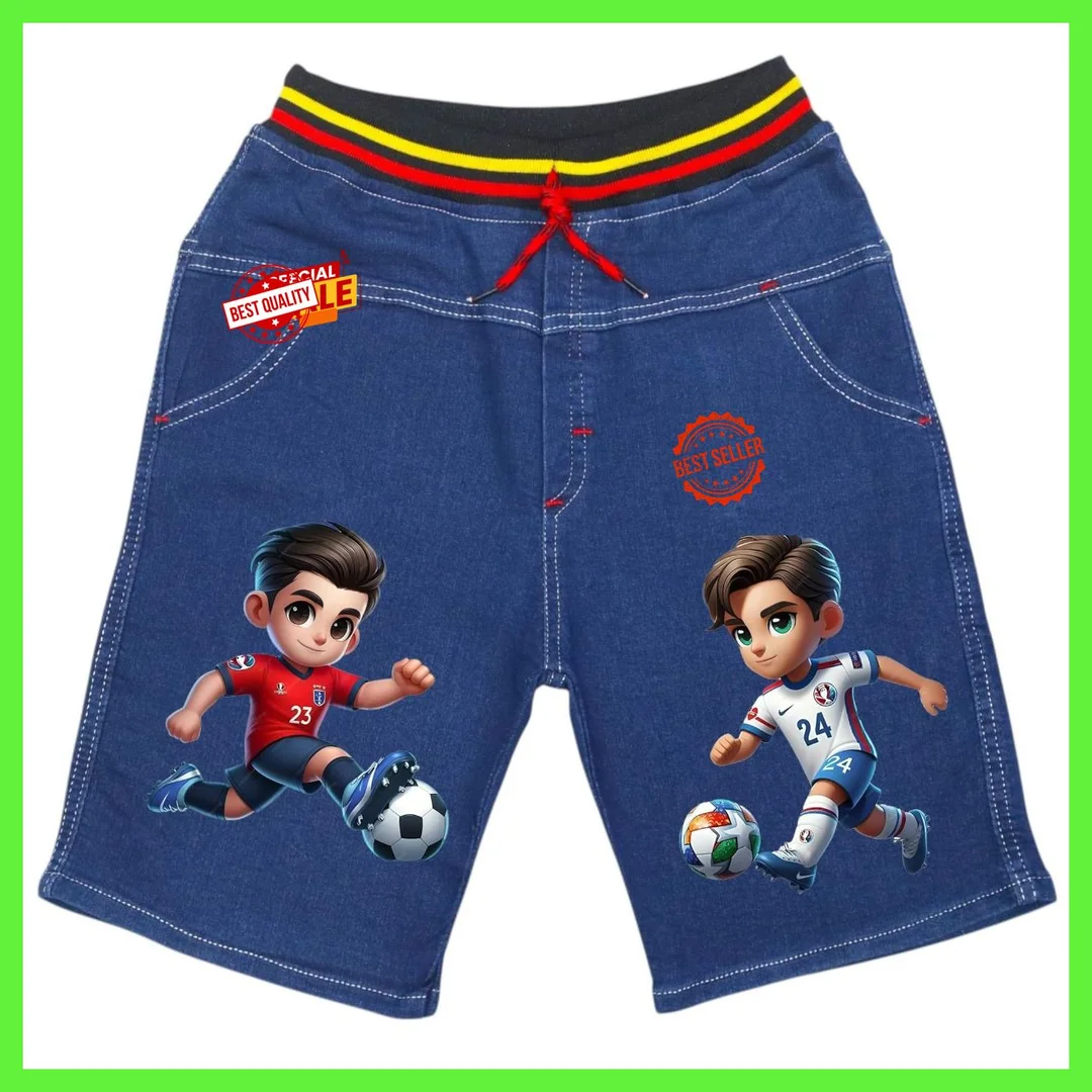Boys Casual Shorts | Elastic Waist Cotton Blend Half Pant with Red Drawstring | Kids Daily Wear Shorts image 1