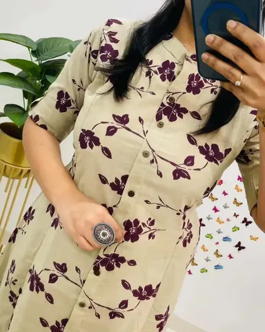 Women's Ethnic Co-Ord Set | Kurta Pant Set | Kurta Palazzo Set | Stylish Cotton Suit Set for Women, Festival Co-ord Set 2980 PURPLE S thumbnail 2