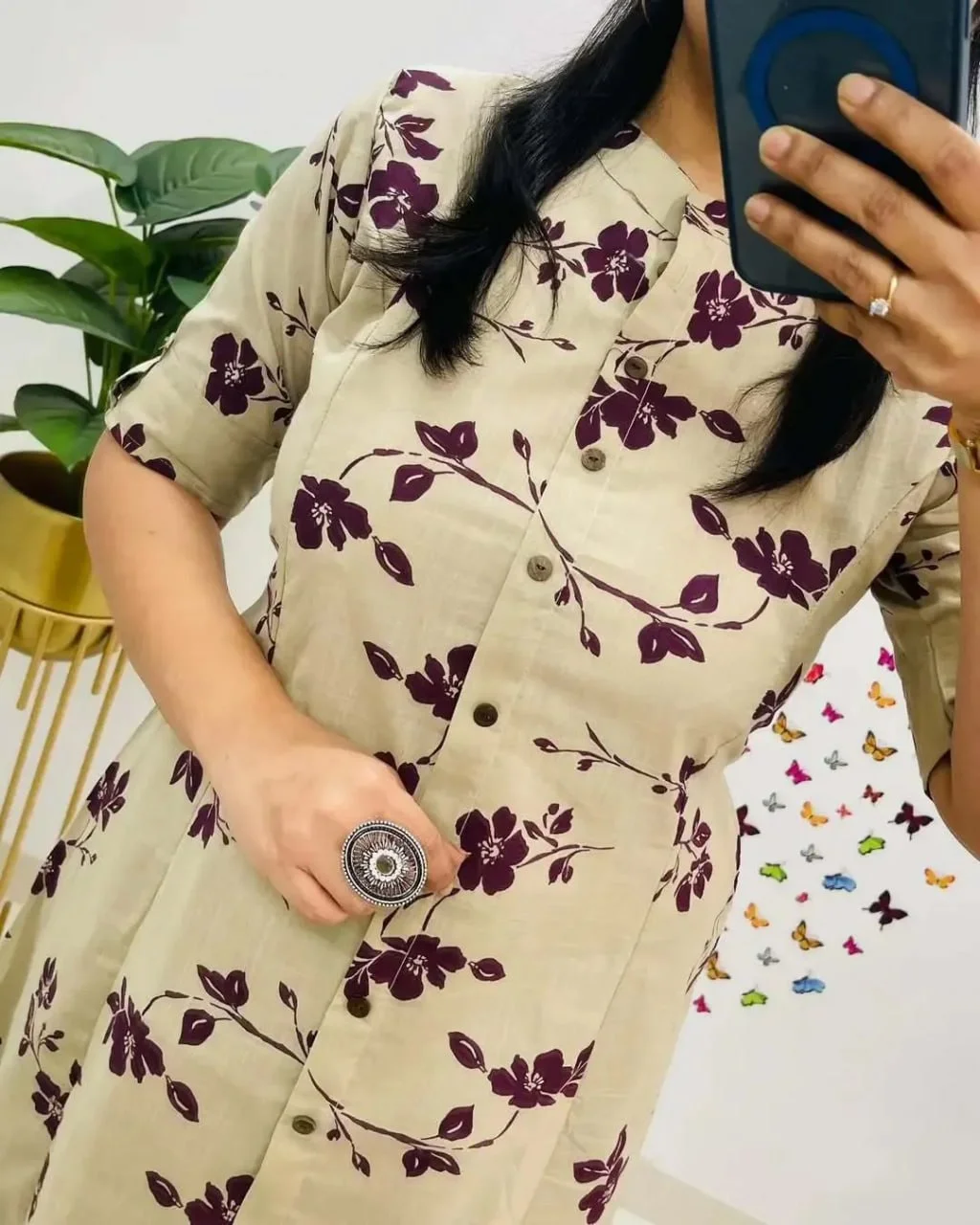 Women's Ethnic Co-Ord Set | Kurta Pant Set | Kurta Palazzo Set | Stylish Cotton Suit Set for Women, Festival Co-ord Set 2980 PURPLE L image 3
