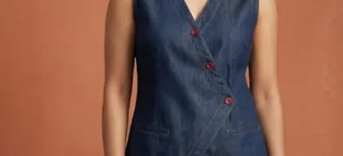 Women Denim Co-ord Set for Girls & Women Blue Cotton Blend Casual Western Two Piece Outfit with Top & Pant Stylish Matching Set for Party Travel Brunch Streetwear Co-ord Set M thumbnail 1