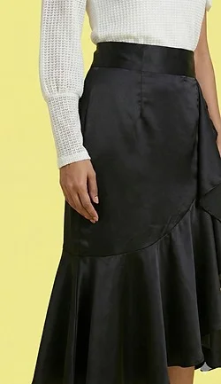 Women Black Ruffle Maxi Skirt High-Waist Flowy Full-Length Summer Party Casual Evening Wear Elegant Ethnic Boho Skirts for Women India Skirt Black  L image 3