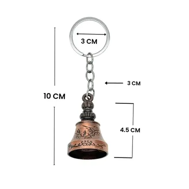 Guardian Bell Shape Mini Metal Keychain for Bike Car Motorcycle |Lucky Charm Good Luck Protective Key Ring 1 Pc thumbnail 4