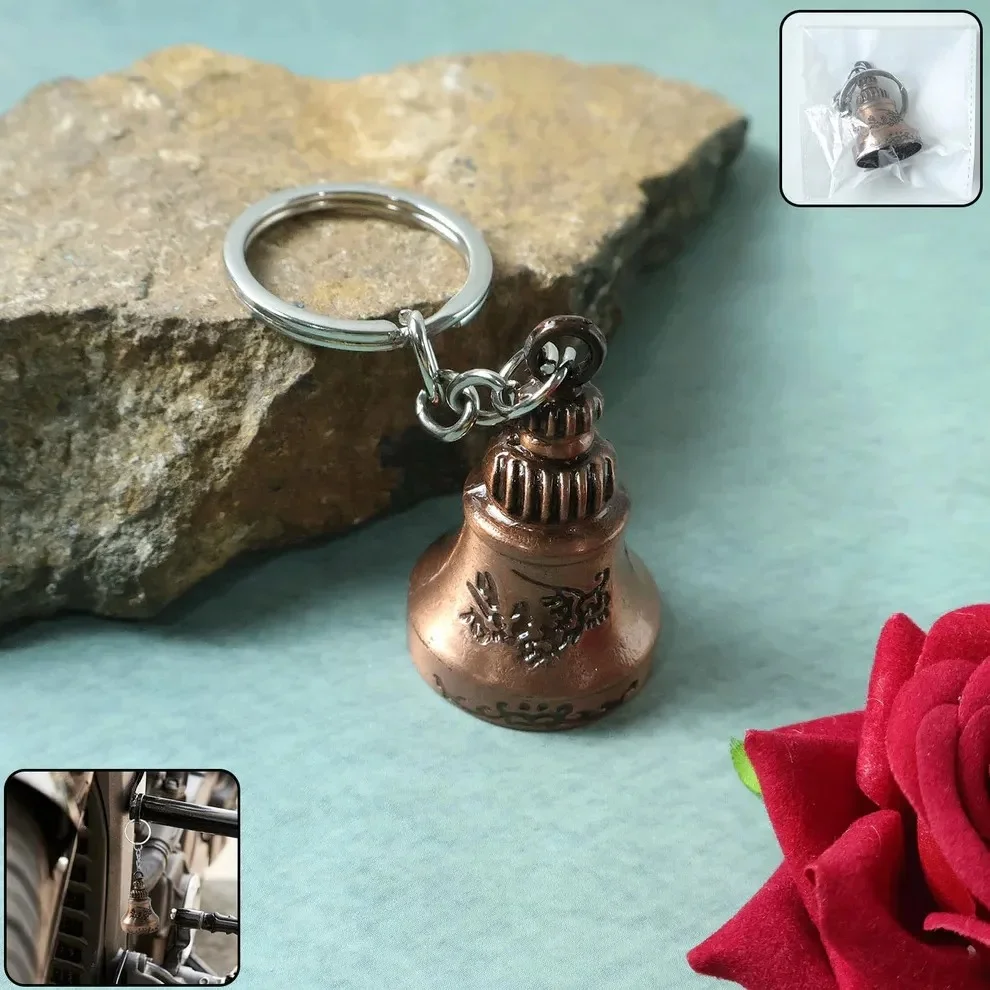 Guardian Bell Shape Mini Metal Keychain for Bike Car Motorcycle |Lucky Charm Good Luck Protective Key Ring 1 Pc image 1