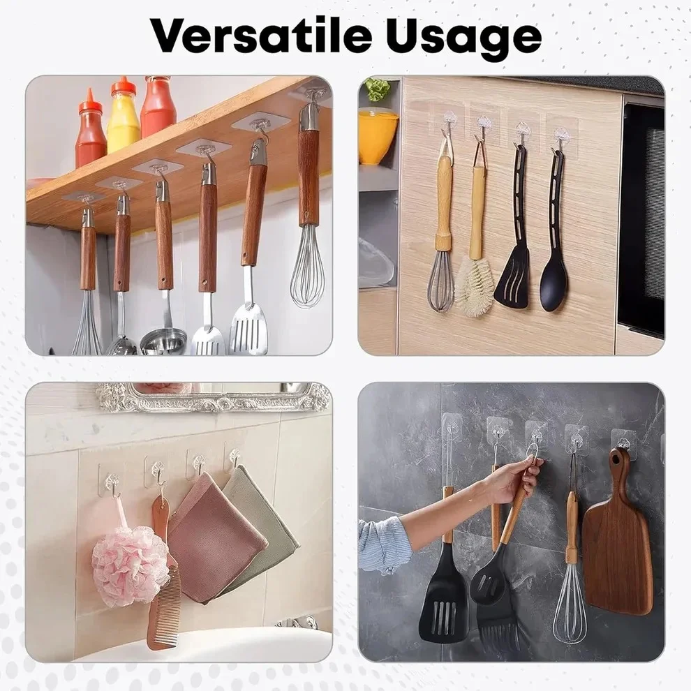 Multipurpose Strong Small Stainless Steel Adhesive Wall Hooks | Durable Silver Self-Adhesive Hook for Kitchen Bathroom Office Home| Heavy-Duty Weight Bearing, Easy Installation|1 Pc image 3