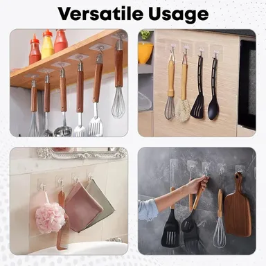 Multipurpose Strong Small Stainless Steel Adhesive Wall Hooks | Durable Silver Self-Adhesive Hook for Kitchen Bathroom Office Home| Heavy-Duty Weight Bearing, Easy Installation|1 Pc thumbnail 2