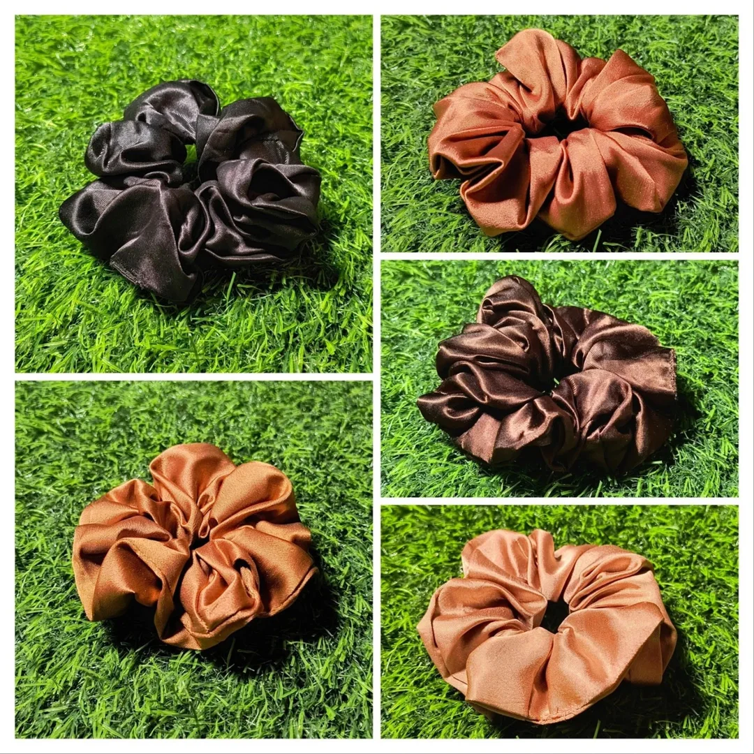 Premium Satin Hair Scrunchies for Women |Gentle Hair Bands, Soft Rubber Bands, Pack of 10, Smooth Anti-Breakage Hair Accessories for Ponytails, Braids, Daily Styling, Multi-Color image 2