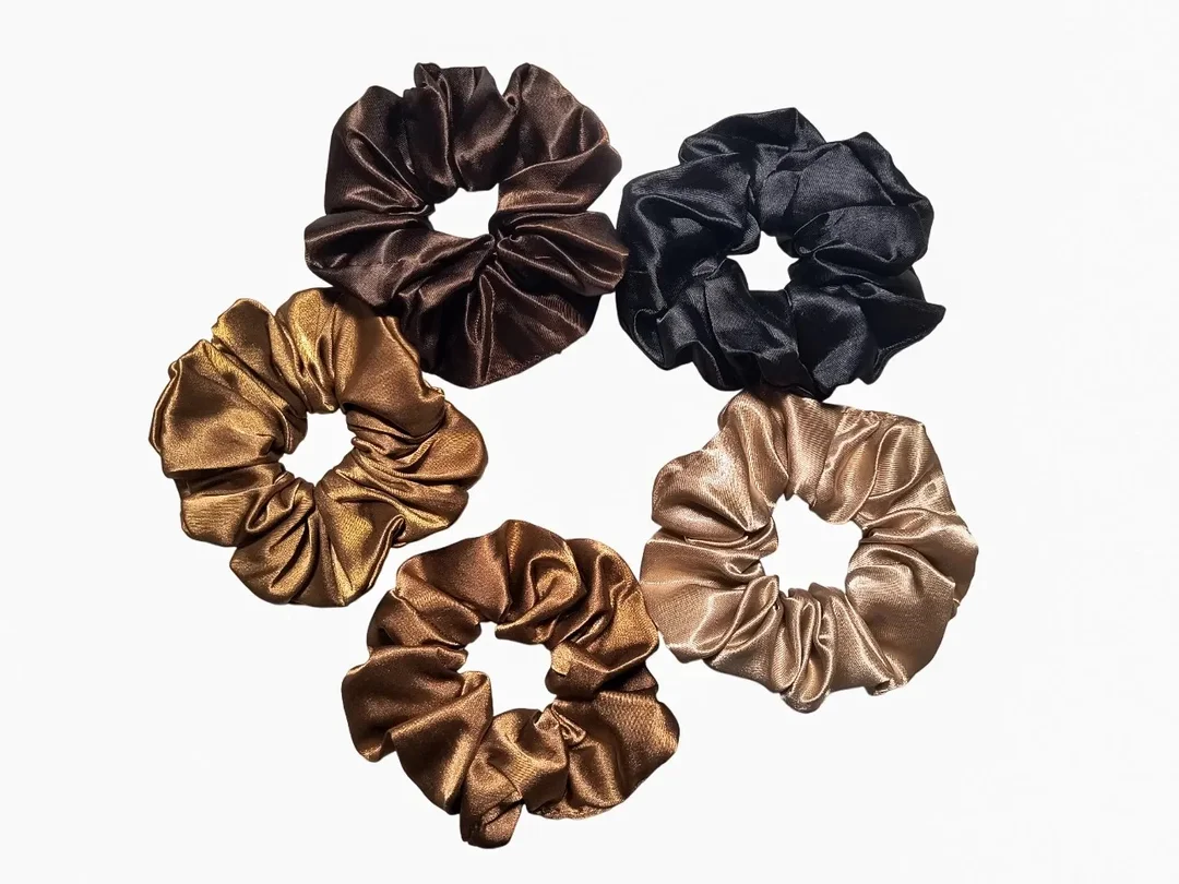 Premium Satin Hair Scrunchies for Women |Gentle Hair Bands, Soft Rubber Bands, Pack of 10, Smooth Anti-Breakage Hair Accessories for Ponytails, Braids, Daily Styling, Multi-Color image 3
