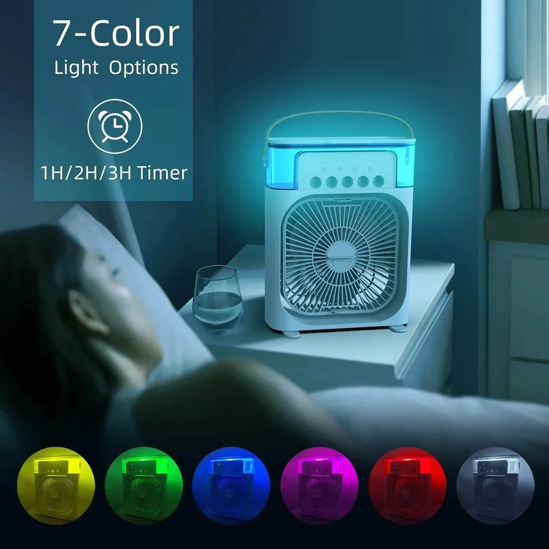 Portable Mini Air Cooler Rechargeable with 3 Speed Settings | Personal USB Cooling Fan for Home Office Travel Desk Use, Energy Efficient Mini Air Conditioner Style Air Cooler for Instant Cooling Comfort image 2