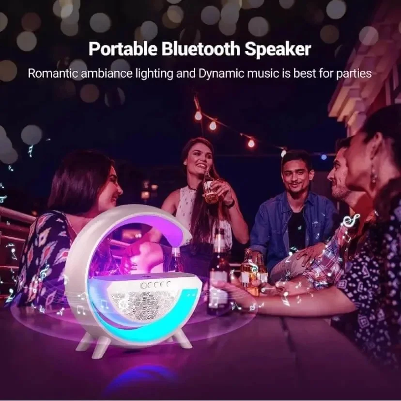 RGB Night LED Table Lamp with Bluetooth Speaker and Wireless Charging Pad |Smart Multifunctional Desk Lamp for Bedroom, Office, Study Table, Gaming Setup, Wireless Music Player & Phone Charging Station image 5