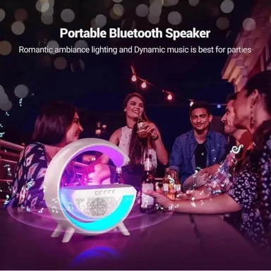 RGB Night LED Table Lamp with Bluetooth Speaker and Wireless Charging Pad |Smart Multifunctional Desk Lamp for Bedroom, Office, Study Table, Gaming Setup, Wireless Music Player & Phone Charging Station thumbnail 4