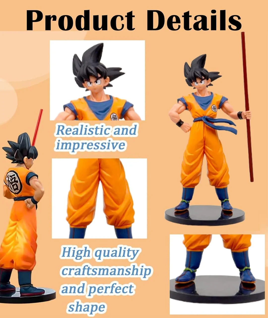 Unyks Star 23 CM Goku IV Dragon Ball Z Action Figure | Premium Anime Collectible Toy for Fans, Kids & Collectors | Highly Detailed Super Saiyan Model with Dynamic Pose | Anime Merchandise Display Figure image 4