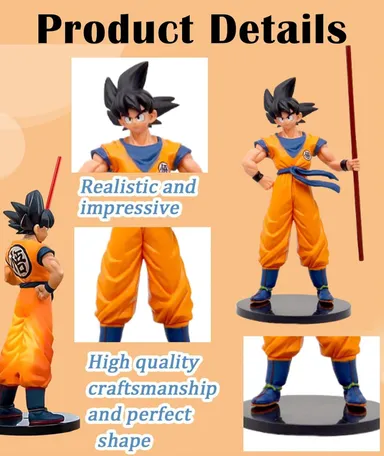 Unyks Star 23 CM Goku IV Dragon Ball Z Action Figure | Premium Anime Collectible Toy for Fans, Kids & Collectors | Highly Detailed Super Saiyan Model with Dynamic Pose | Anime Merchandise Display Figure thumbnail 3