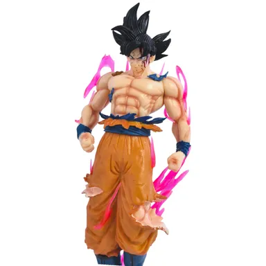 Dragon Ball Super Ultra Instinct Son Goku Premium Anime Action Figure Collectible Display Statue with Pink Energy Aura Effect, thumbnail 1