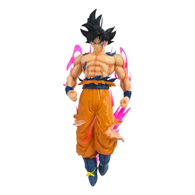 Dragon Ball Super Ultra Instinct Son Goku Premium Anime Action Figure Collectible Display Statue with Pink Energy Aura Effect, thumbnail 0