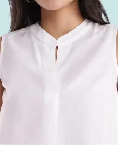 Bitsyowl Linen Pleated White Top for Women Small to Extra Small Size Lightweight Breathable Casual Summer Office Wear Minimalist Korean Style Elegant Sleeveless Smart Casual Linen Blend Top White L thumbnail 1