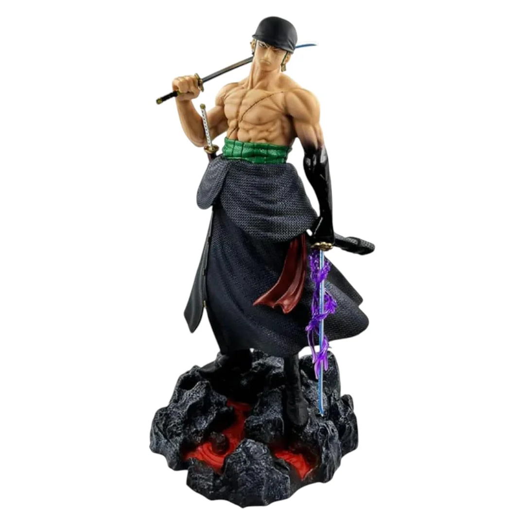 BAKA Roronoa Zoro Action Figure 28 CM One Piece Anime Collectible PVC ABS Resin Statue with Dual Head Sculpt for Home image 2