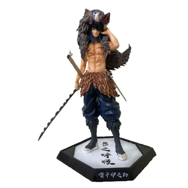 Nokehub Demon Slayer Inosuke Hashibira Action Figure 30cm Premium Anime Collectible PVC Figurine with Boar Head Mask, Dual Nichirin Swords, Battle Pose Display Statue thumbnail 2
