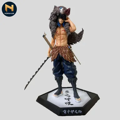 Nokehub Demon Slayer Inosuke Hashibira Action Figure 30cm Premium Anime Collectible PVC Figurine with Boar Head Mask, Dual Nichirin Swords, Battle Pose Display Statue thumbnail 0