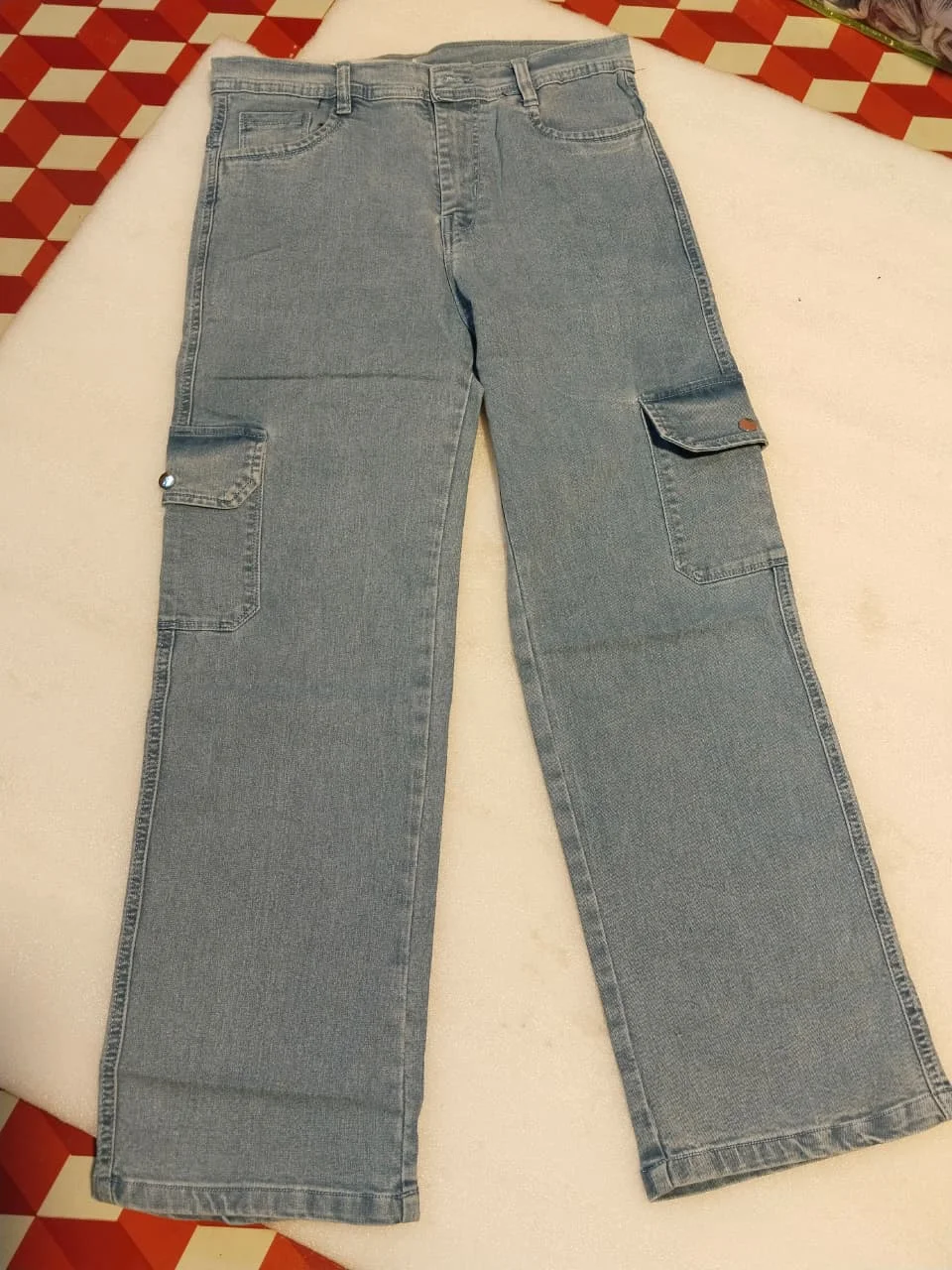 argo Jeans for Men & Women | Relaxed Fit Wide Leg Cargo Pants with Multi Utility Pockets | Casual Streetwear Fashion Denim Trousers for Daily Wear, Cargo Jeans  28 image 2