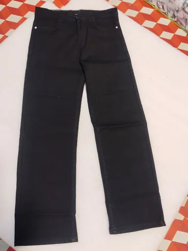argo Jeans for Men & Women | Relaxed Fit Wide Leg Cargo Pants with Multi Utility Pockets | Casual Streetwear Fashion Denim Trousers for Daily Wear, Solid Black Straight 34 thumbnail 1