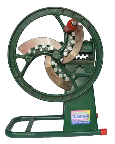 Golden Horn Heavy Duty Cast Iron Saag Cutting Machine for Home Kitchen Use | Manual Vegetable & Bhaji Cutter for Leafy Greens Chopping (Green Finish) thumbnail 1