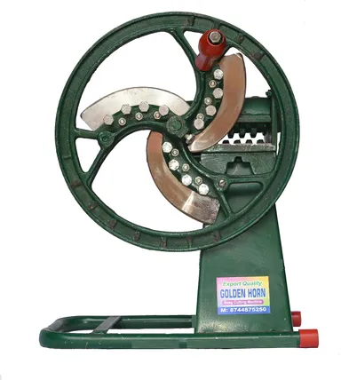 Golden Horn Heavy Duty Iron Multipurpose Saag Cutting Machine for Home Kitchen and Small Business Use – Manual Vegetable Cutter with Sharp Blades (Green) thumbnail 2